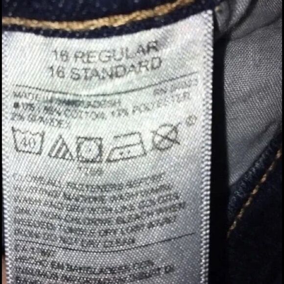 🍭 OLD NAVY Jeans Dark Blue Denim Adjustable Waistband 5 Pocket Skinny Girl’s 16 - Picture 12 of 16